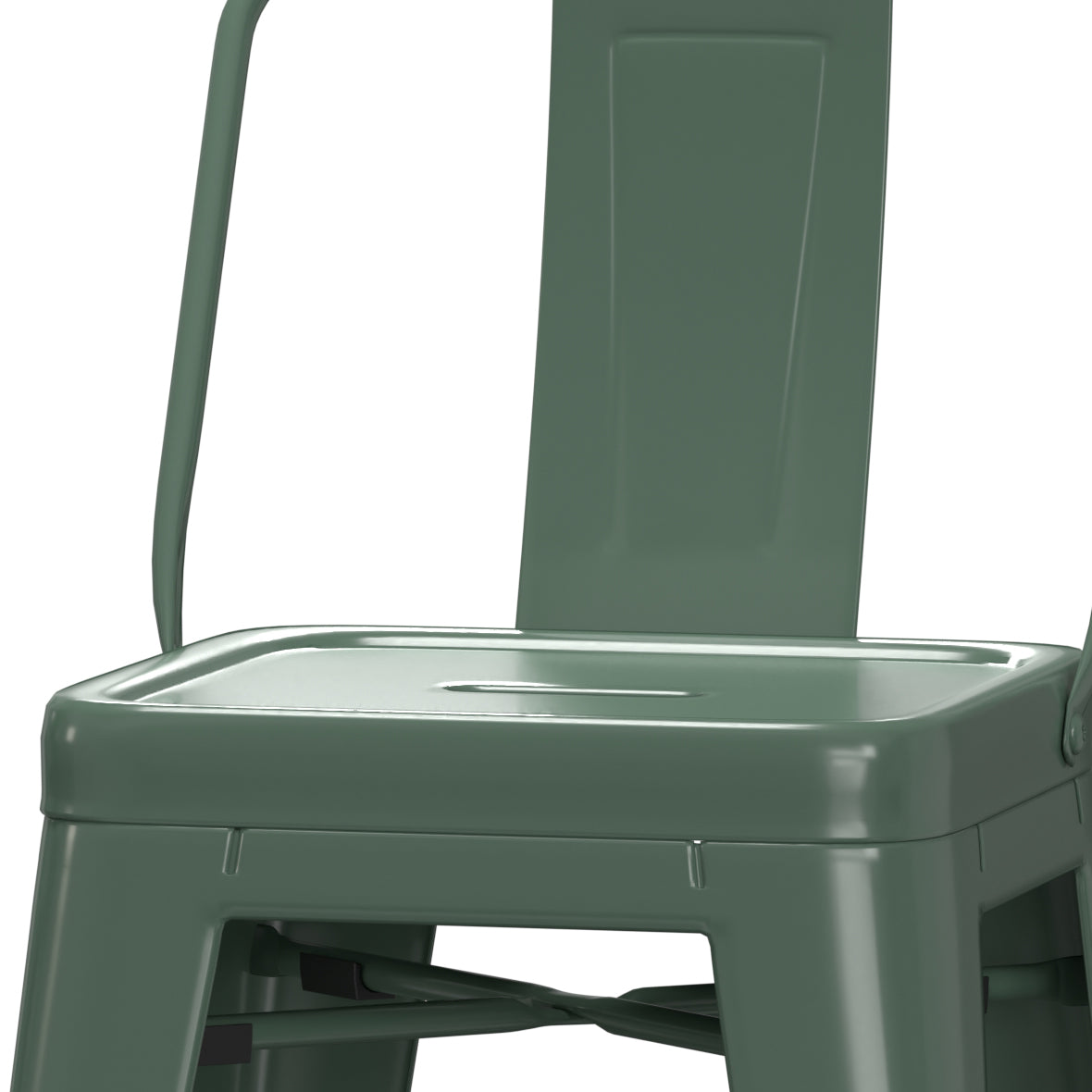 Sage Green Industrial Metal Counter Stool Set of 4 Q665