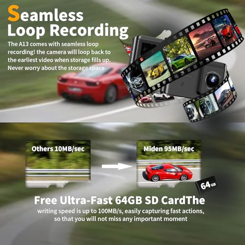 4K Dual Channel Dash Cam with 64GB Card D472797