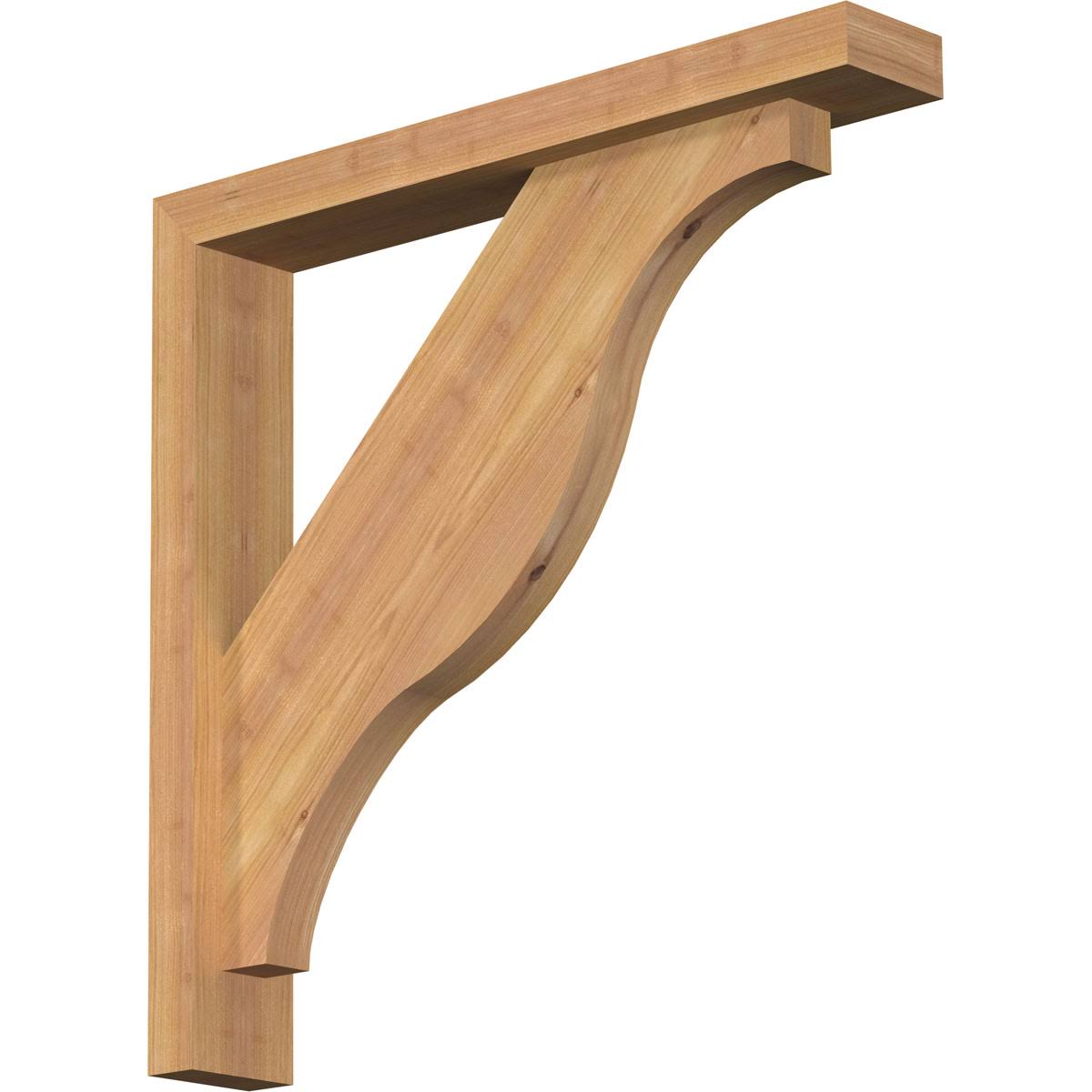 3 1/2x22W x 22x22D x 22x22H Smooth Bracket with Offset Brace, Western Red Cedar H519229