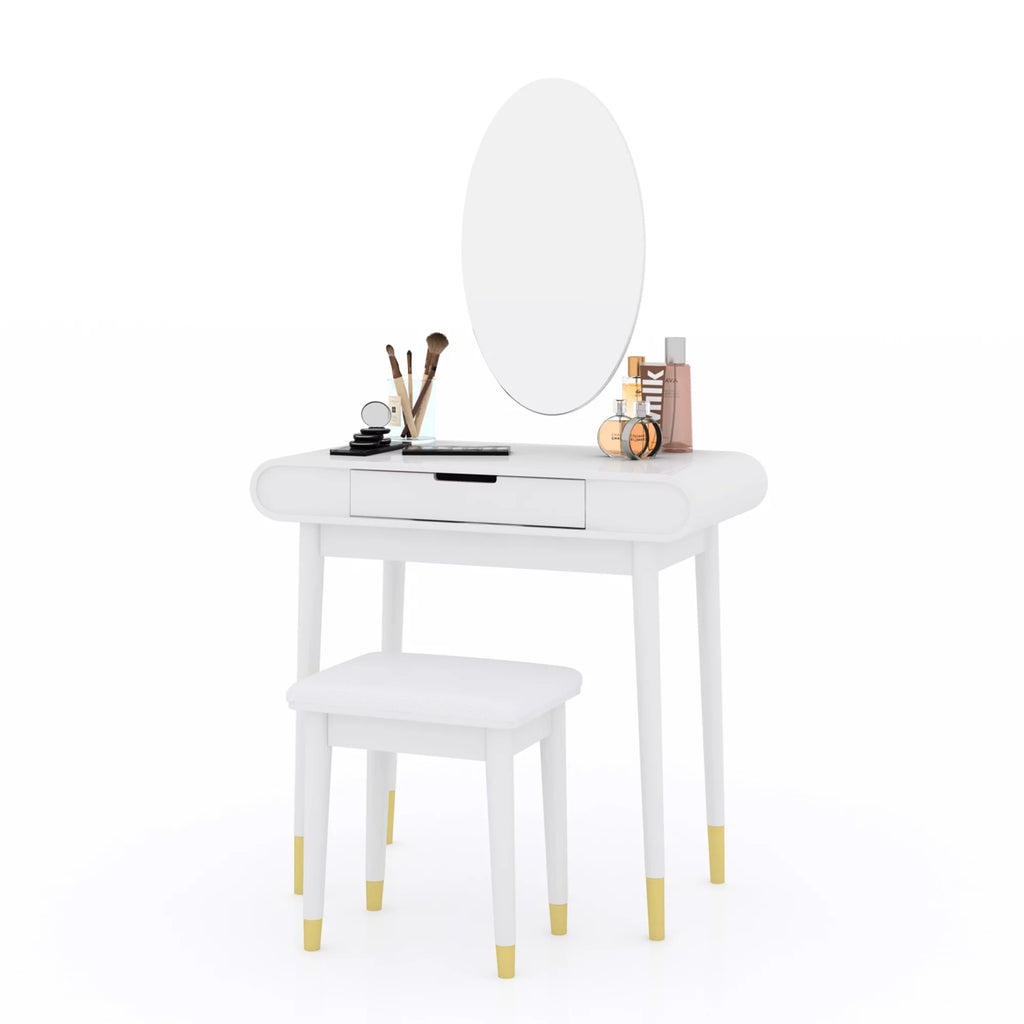 White Makeup Vanity Table Set with Stool T8808
