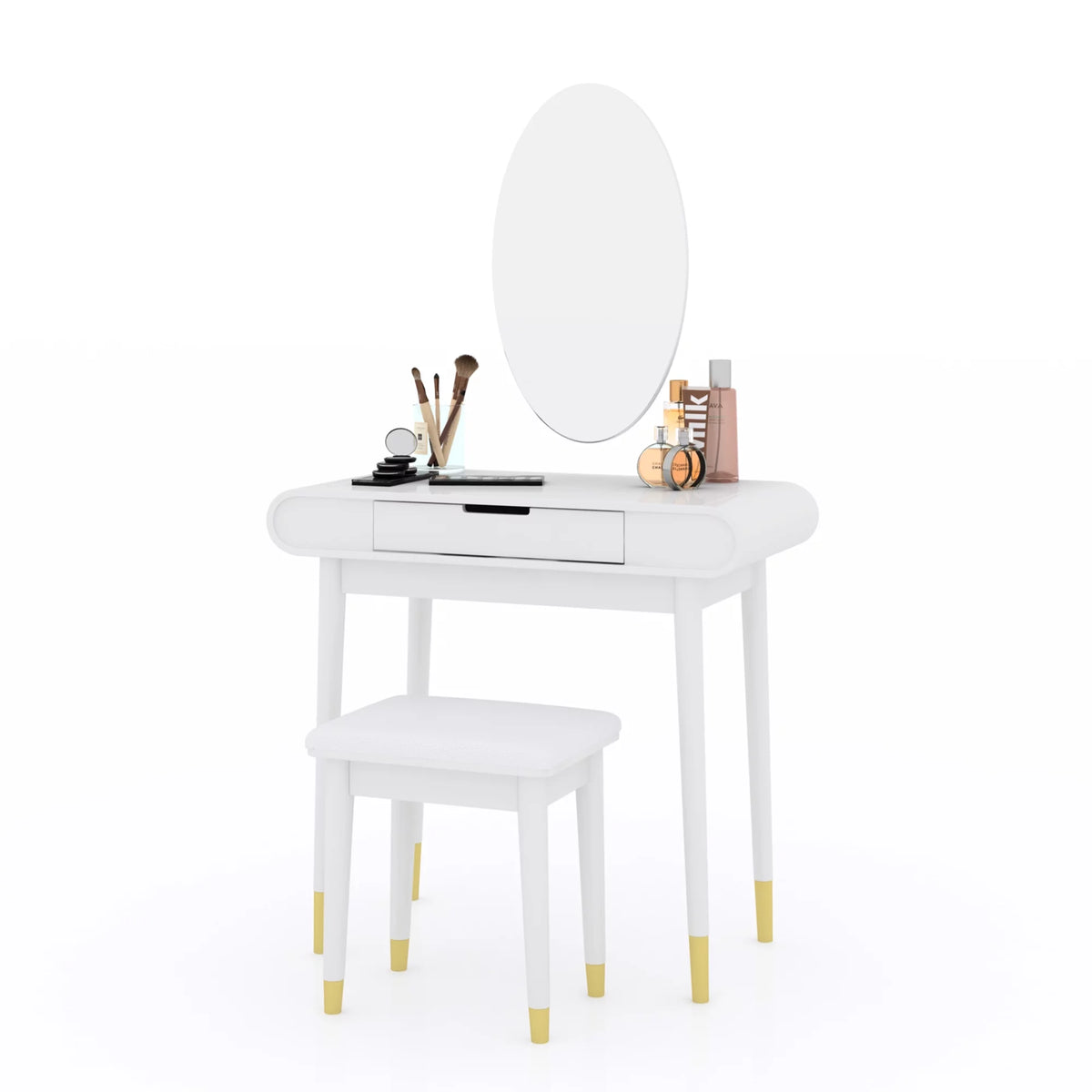 White Makeup Vanity Table Set with Stool T8808