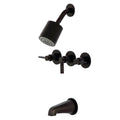 Oil Rubbed Bronze Three-Handle Tub and Shower Faucet D85673
