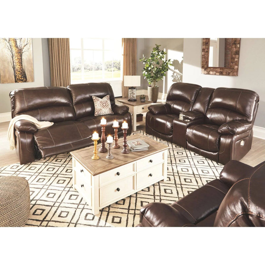 Gray Leather Power Reclining Sofa A9944