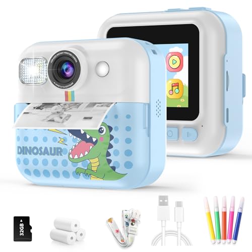 Blue 1080P Instant Print Kids Camera Toy B3452