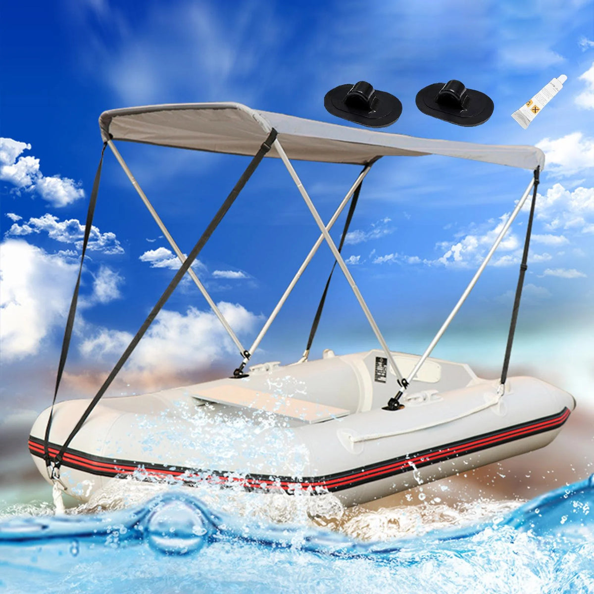 Boat Canopy Bimini Top Replacement Cover 3PCS I200
