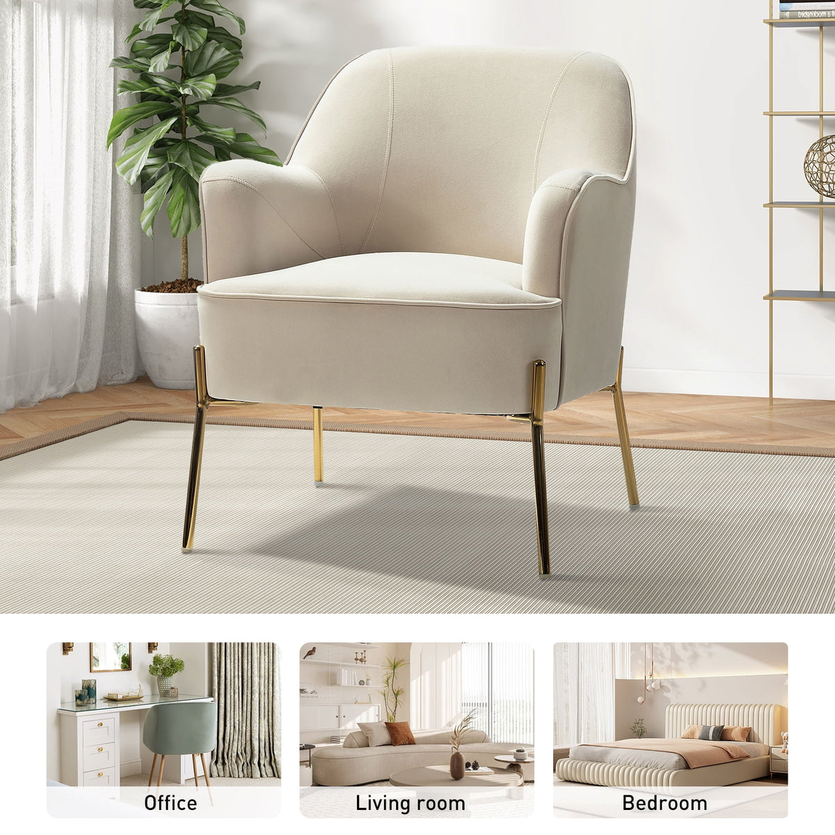 Pink Velvet Upholstered Accent Chair K1350