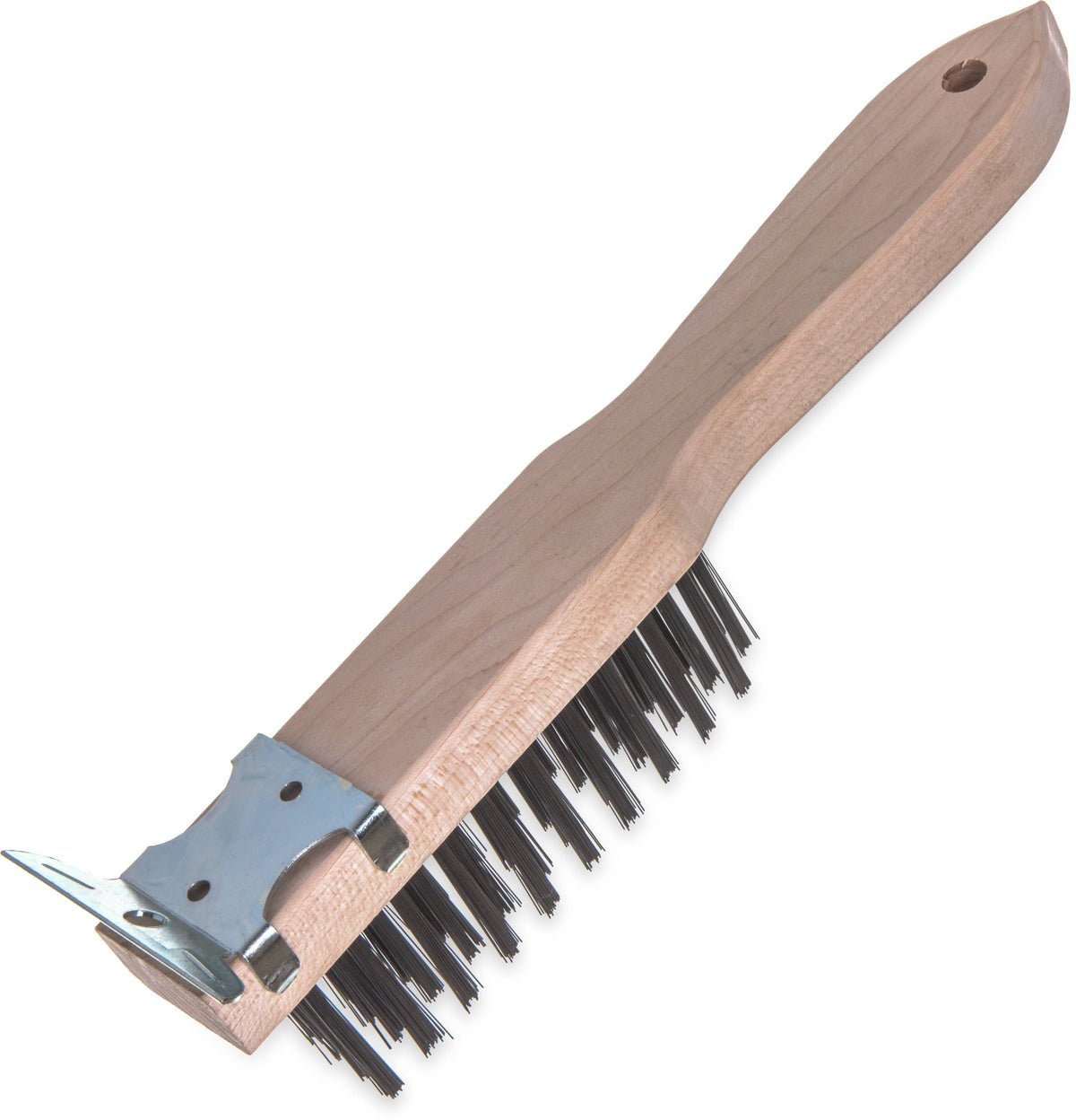 Heavy-Duty Wood Handle Scraper with Tempered Steel Bristles N145