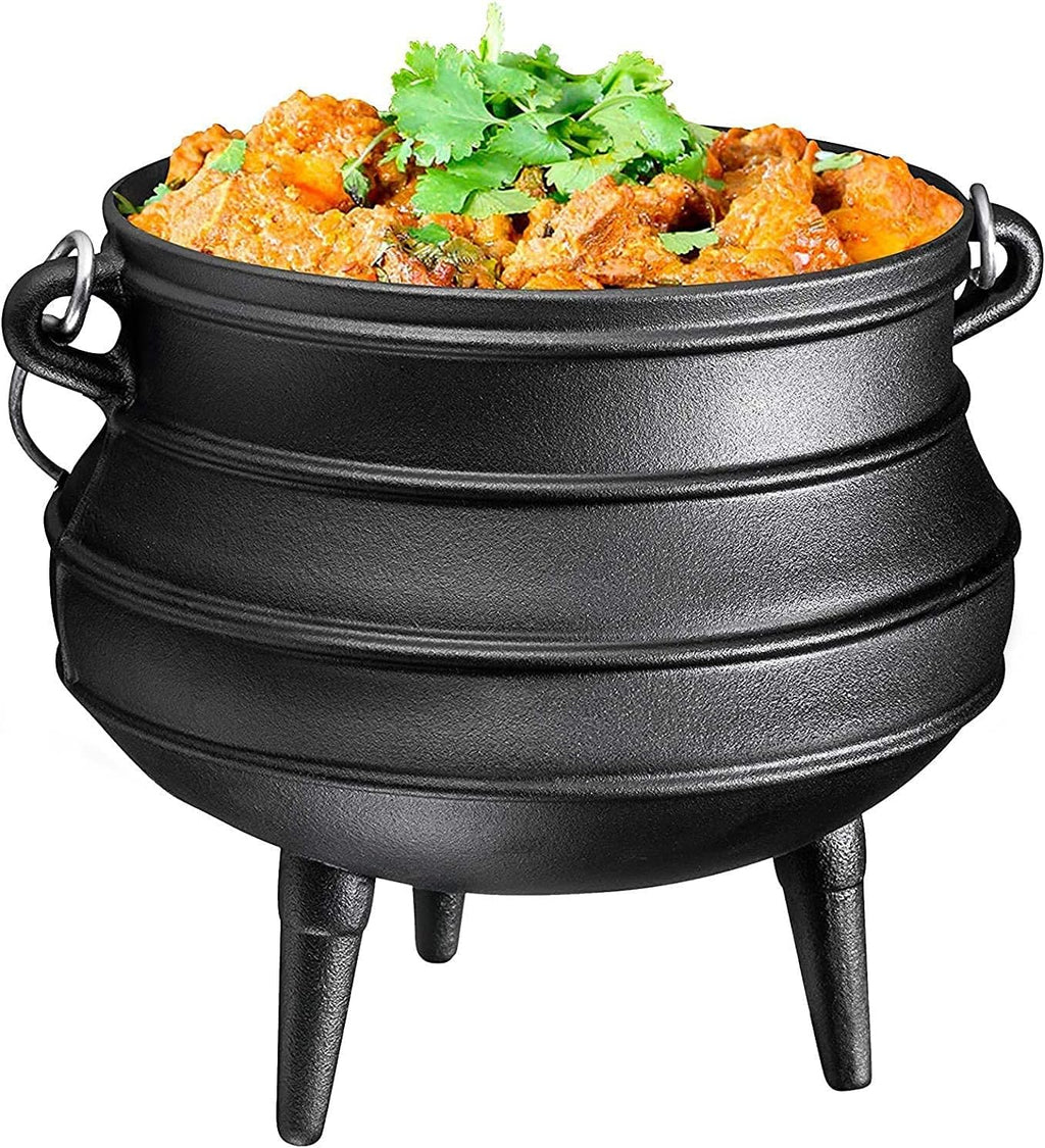 Cast Iron Pre-Seasoned Potjie Pot With Lid, 8 Quarts G8873