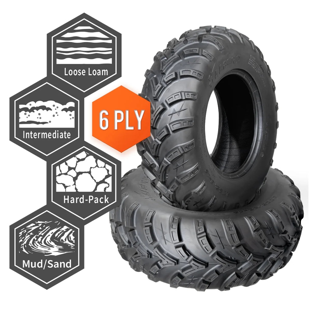 25x8-12 Front & 25x10-12 Rear All Terrain Tires Set of 4 R45479