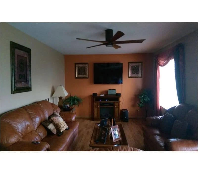 52 inch Paddle Ceiling Fan in Polished Chrome 5 Walnut Tone Blade Z9487