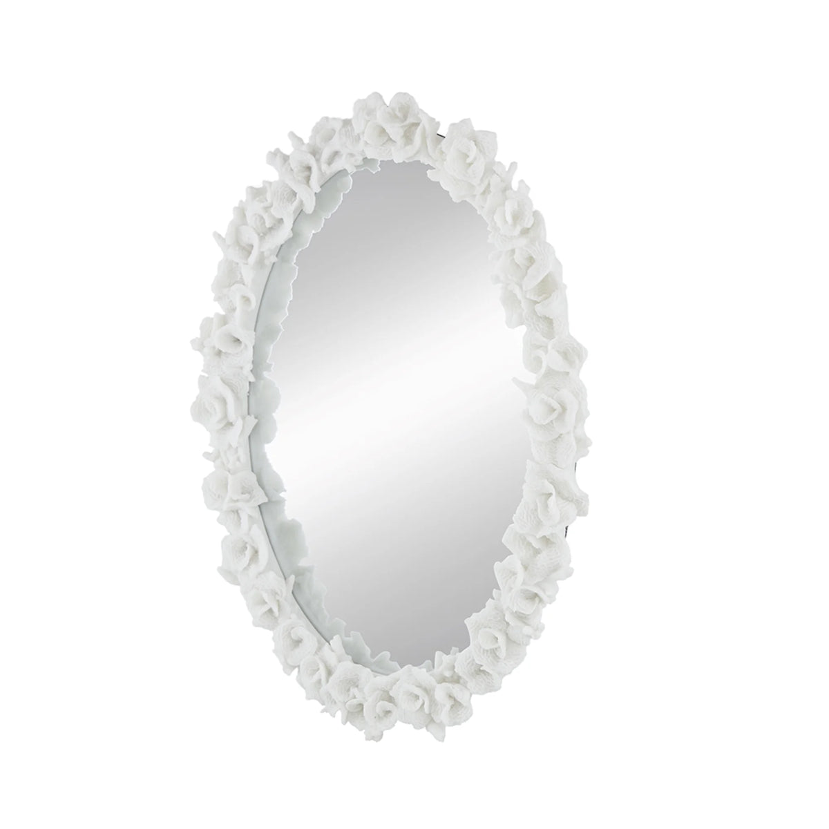 White Oval Wall Mirror H93868