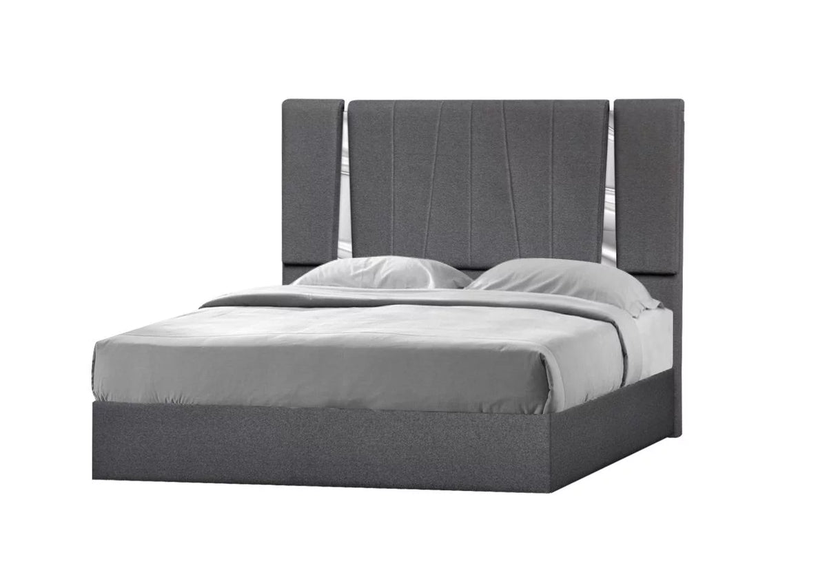 Charcoal Fabric King Bed N9875