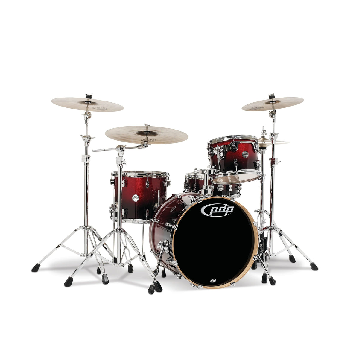 4-Piece Maple Shell Pack Red to Black Fade X841