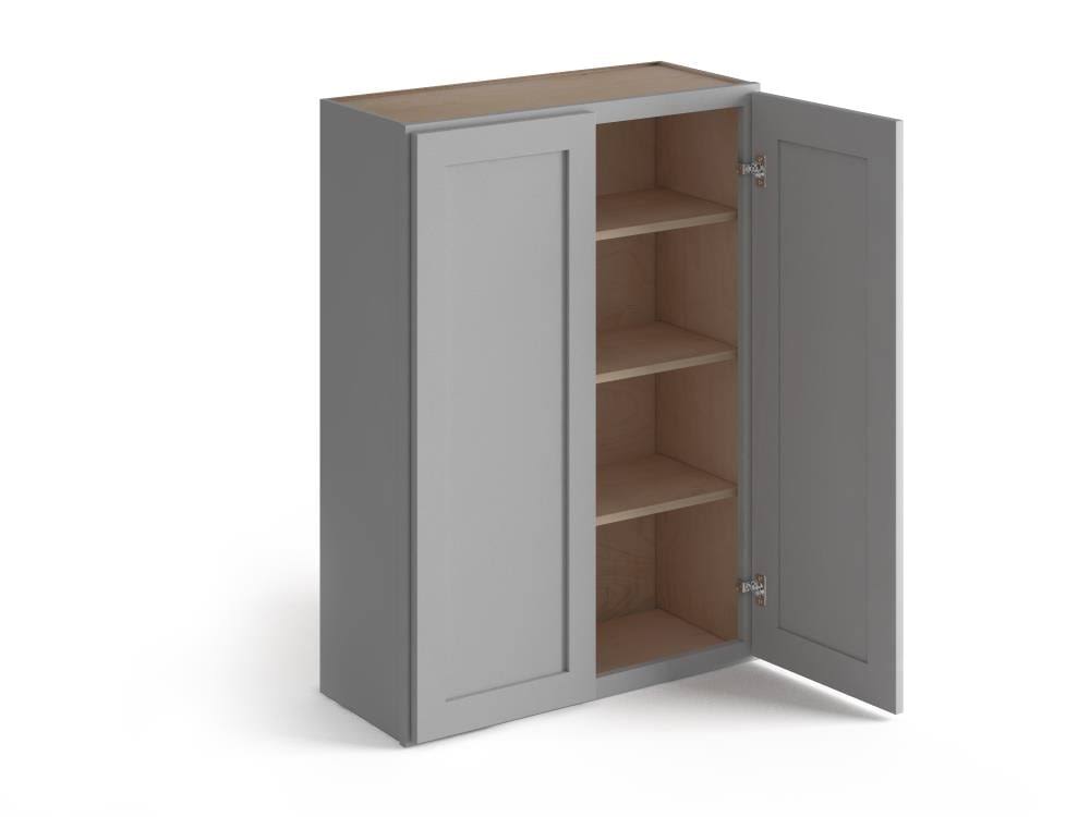 27-in W x 36-in H x 12-in D Proper Gray Birch Door Wall Stock Cabinet G60988