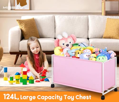 Black Large Toy Box with Wheels B755