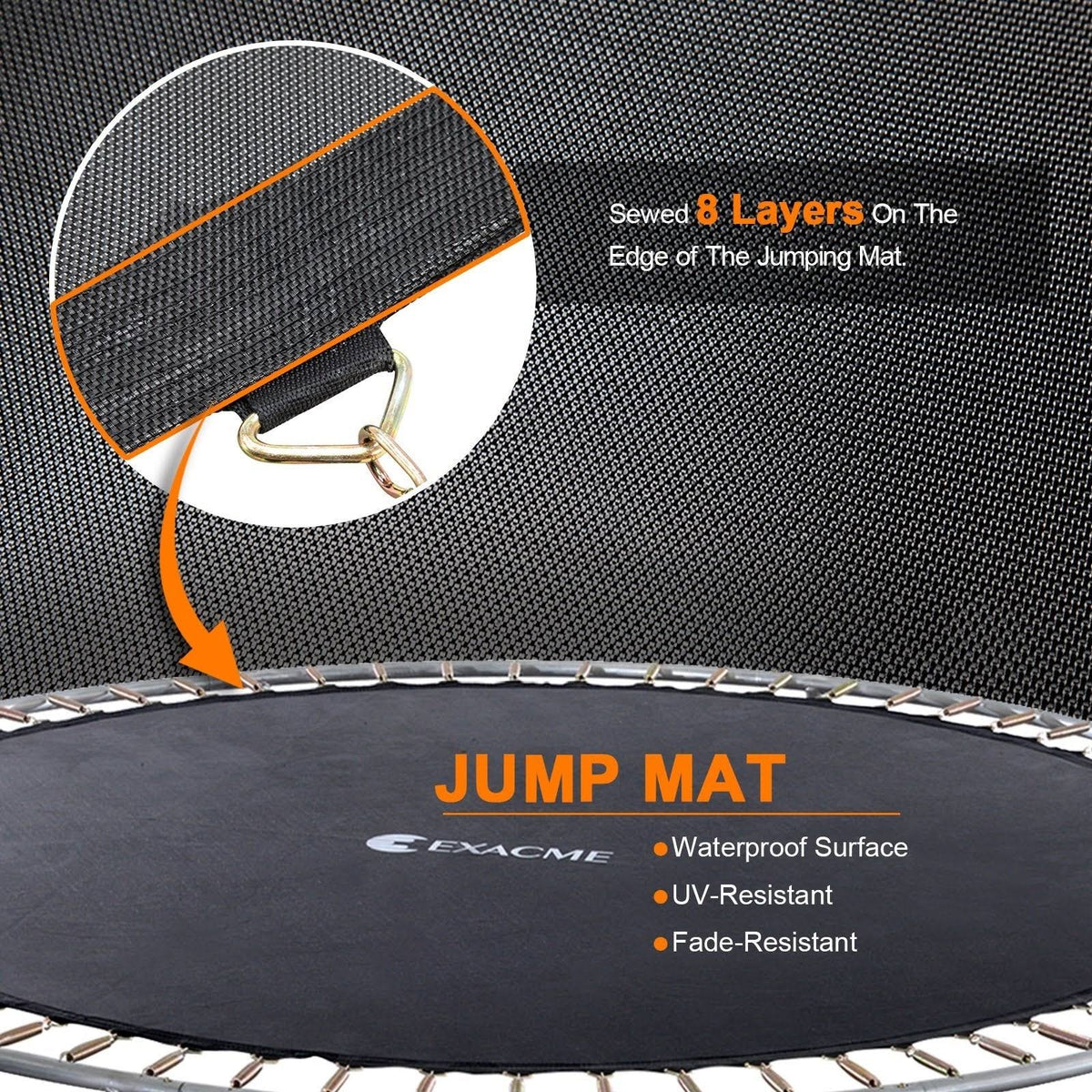 Net Ladder Basketball Hoop 8& Round Trampoline with Safety Enclosure Q641104