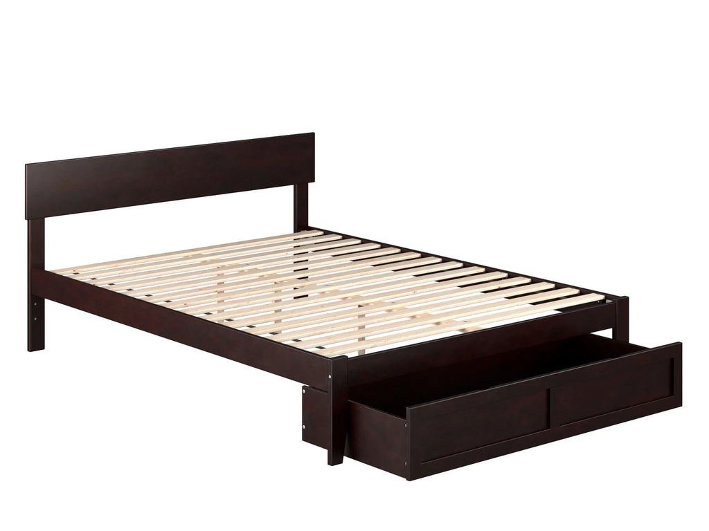 Queen Wood Platform Bed Frame with Foot Drawer Storage I820219