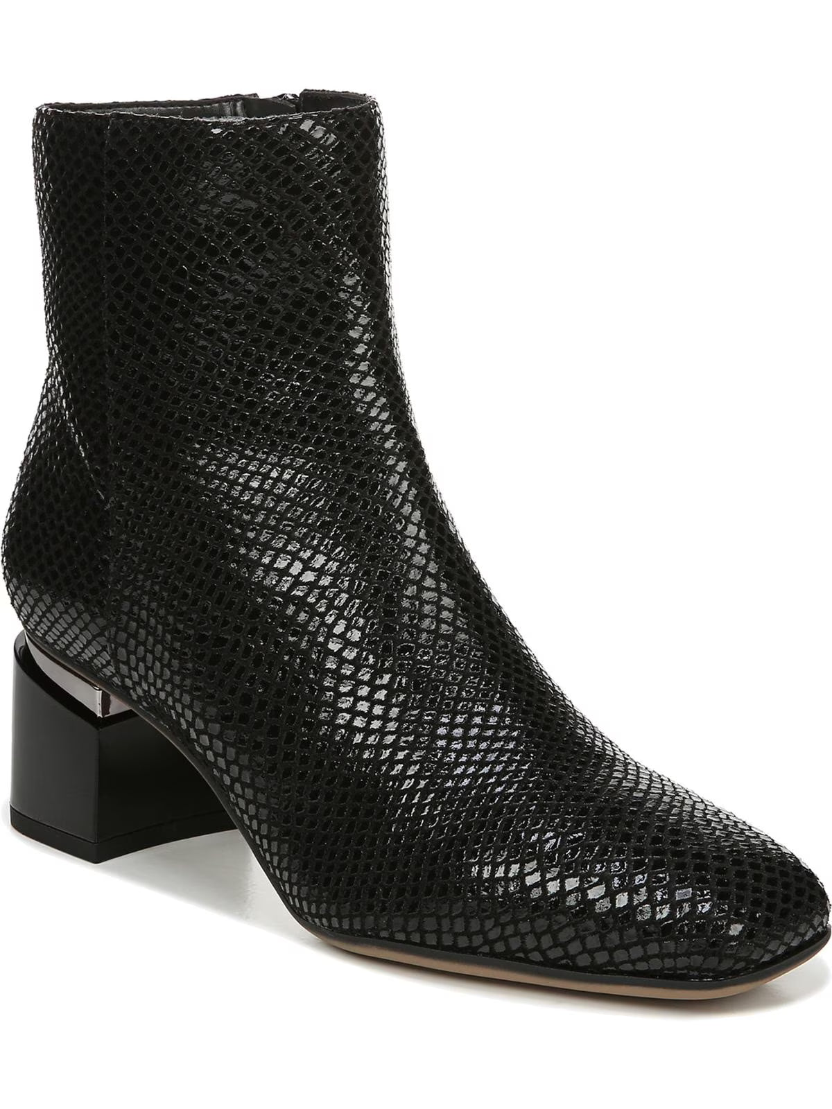 Leather Block Heel Ankle Boots V2990