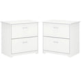 White 2 Drawer Wood Filing Cabinet Set of 2 Q96042