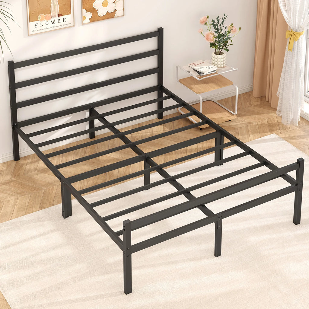 Queen Size Metal Platform Bed Frame with Headboard and Footboard F663