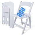 White 4 PCS Lightweight Resin Folding Chairs with Padding G1269