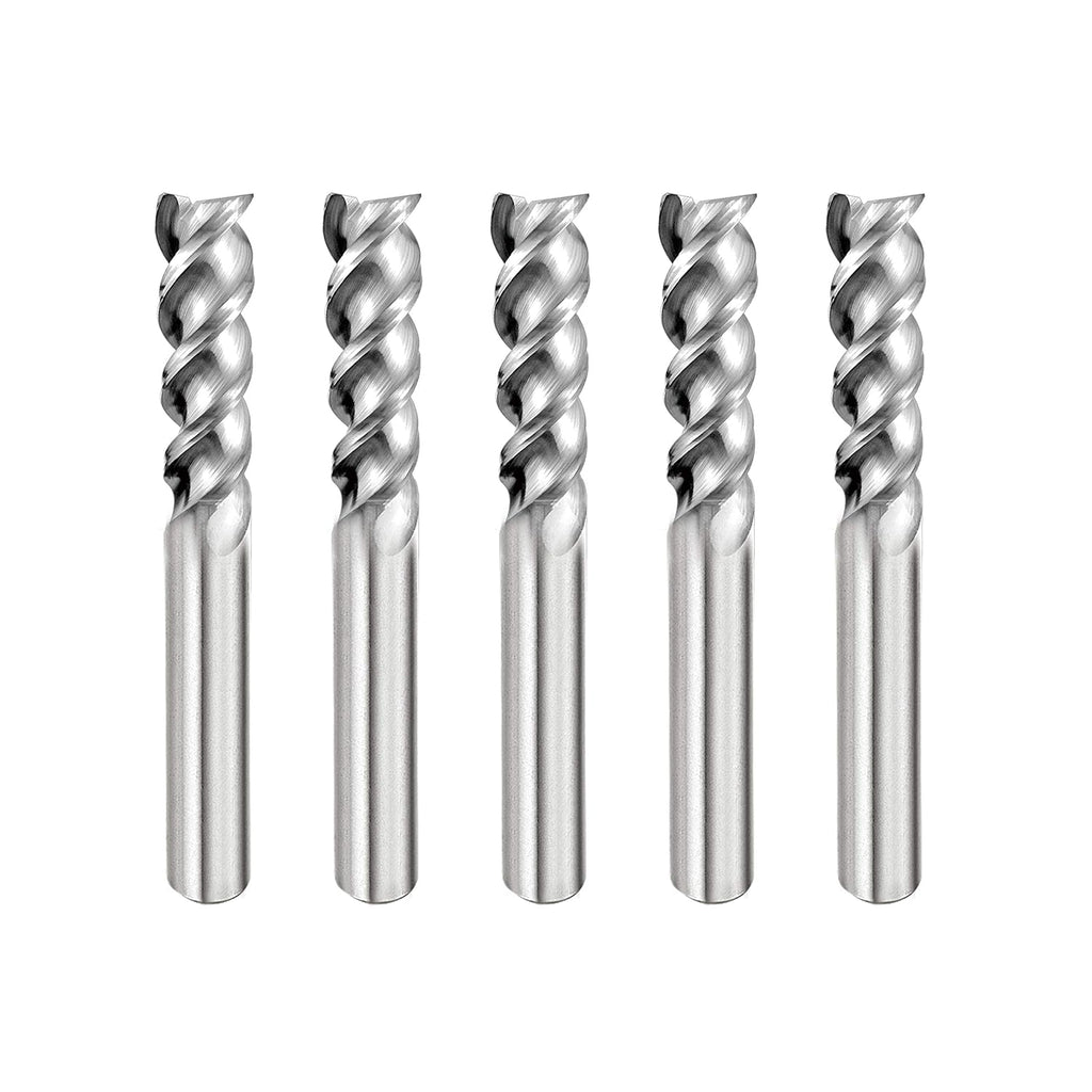Carbide Square End Mill 3 Flute 5 Pieces 1/4 G188260