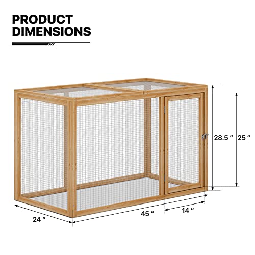 Wood Chicken Cage Rabbit Hutch with Openable Roof and Side Door, 45 x 24 x 28 inch P519