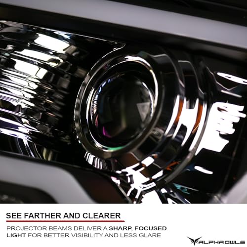 Black Amber Sequential LED Projector Headlights O832
