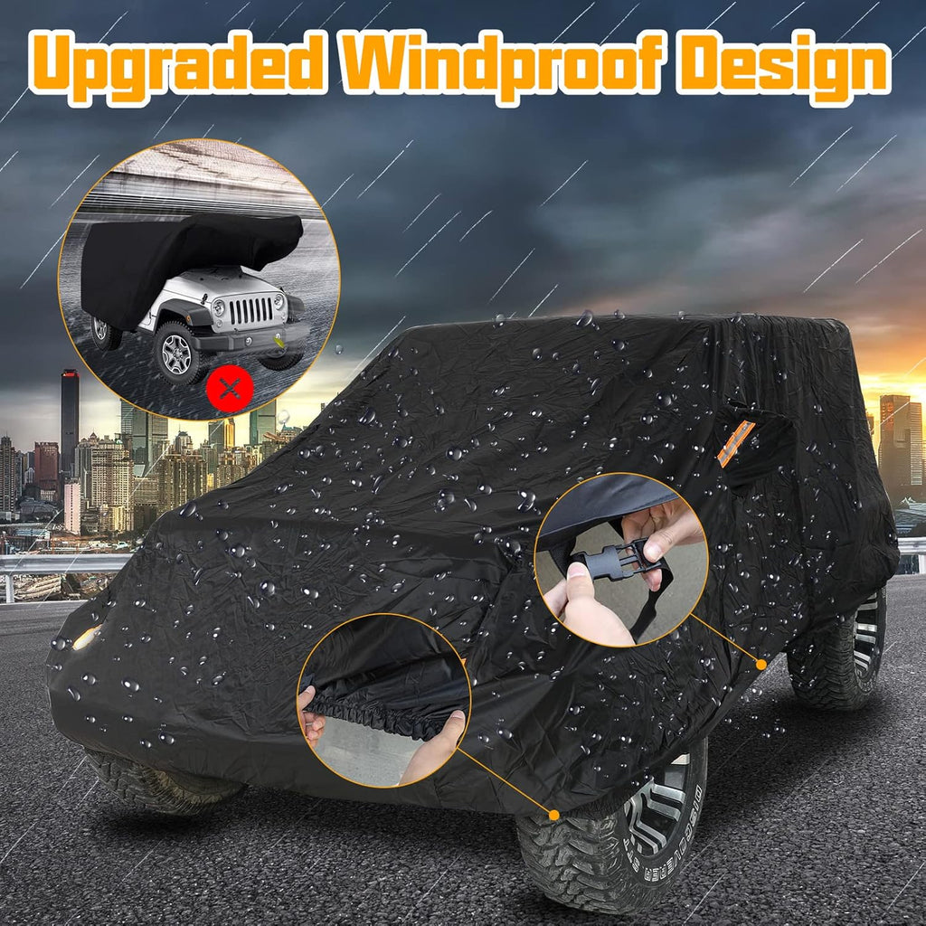 2 Door Full Car Cover with Driver Door Zipper I75010
