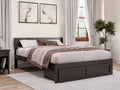 Queen Wood Platform Bed Frame with Foot Drawer Storage I820219