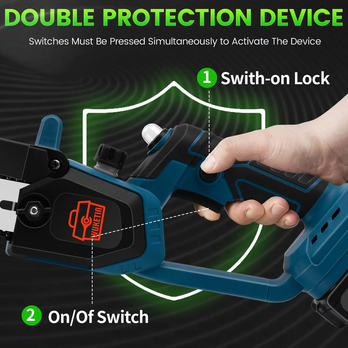 6 Inch 8 Inch Cordless Chainsaw with 2 Battery Auto-oil System P823
