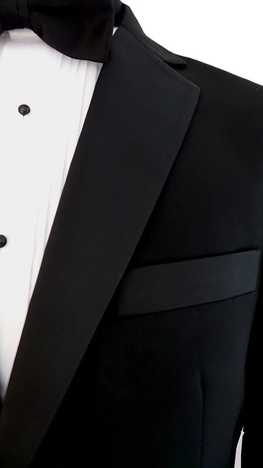 Black Single Breasted Notch Lapel Tuxedo Suit Set W232