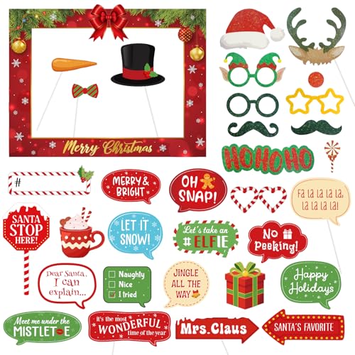 Christmas Photo Booth Props & Frame X307311