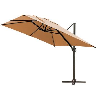 10x10 Feet Outdoor Square Cantilever Umbrella with Crank Lift B96128