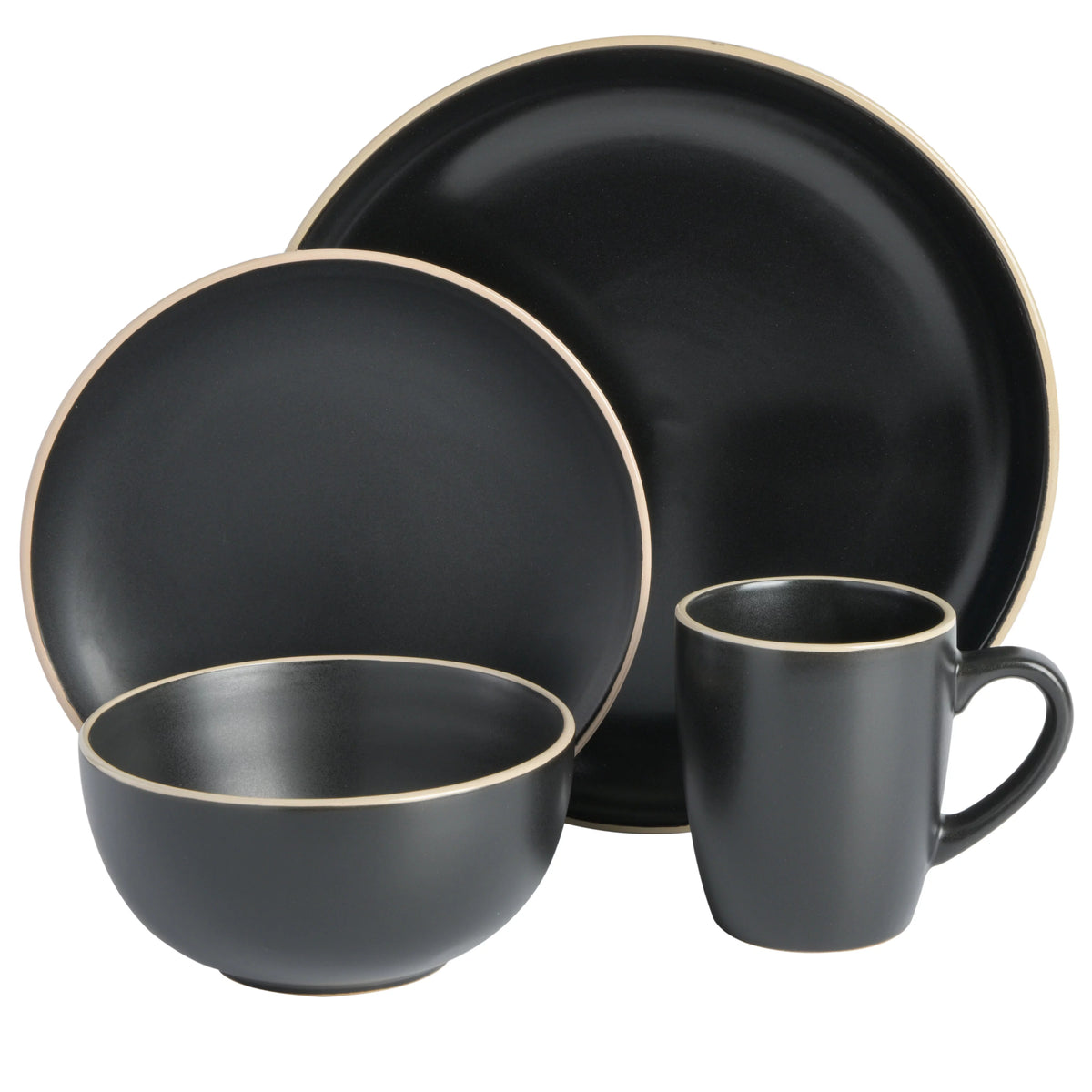 32 Piece Black Dinnerware Set E440