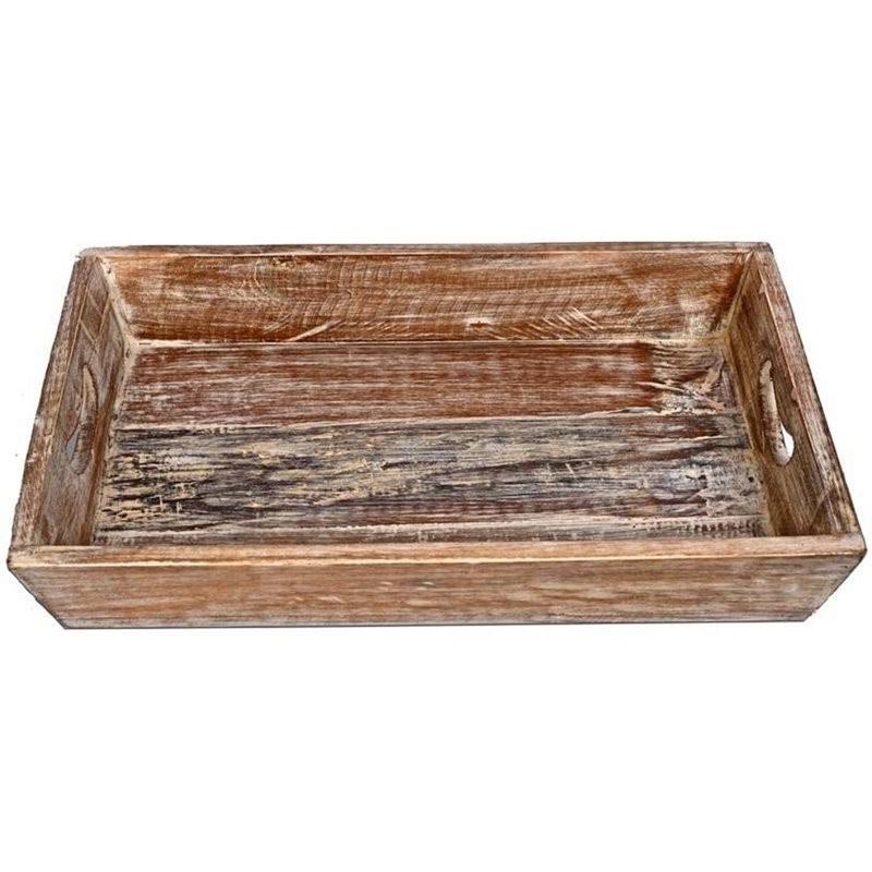 Sandy Brown Wooden Decorative Farmhouse Tray A877