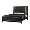 Eastern King Metallic Gray and Black Bed R9318