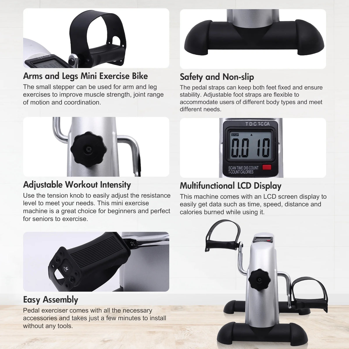 Mini Exercise Bike with LCD Screen J969339