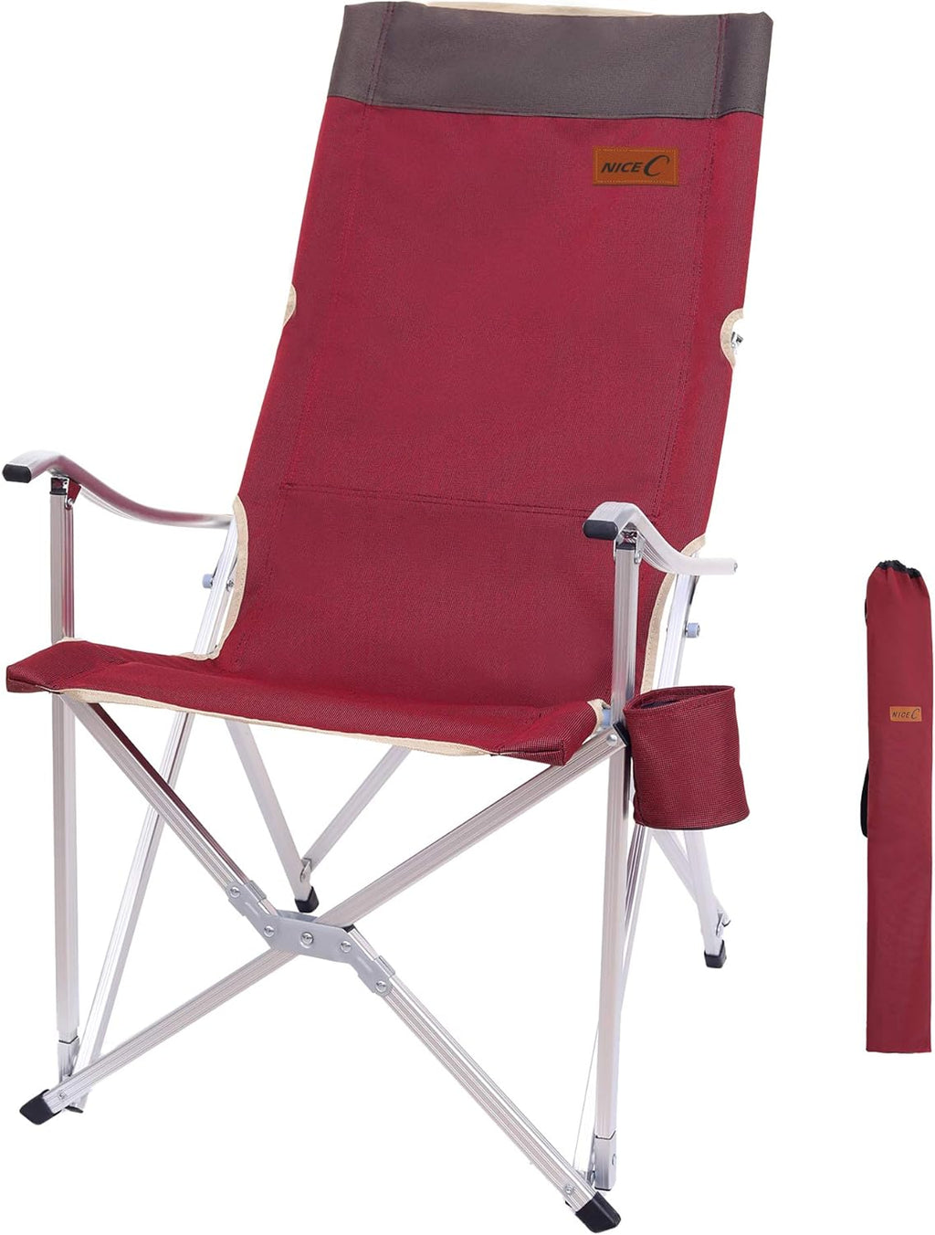 Red Folding Camping Chair with Cup Holder & Carry Bag P1843