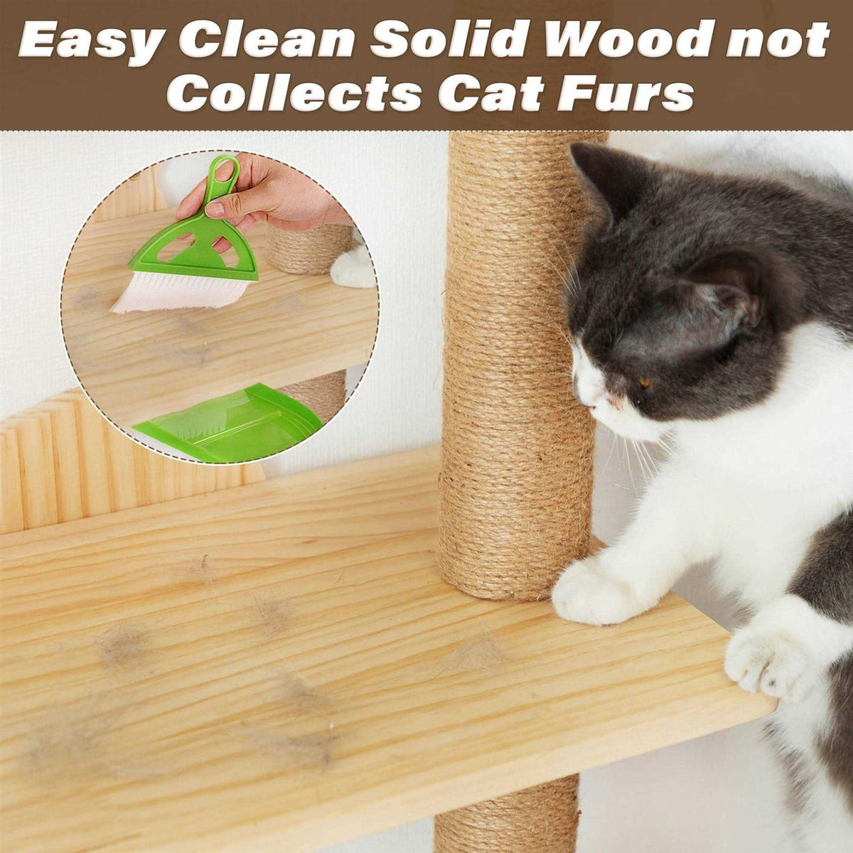 4-Tier Wall Mounted Cat Tree with Hammock Y3441