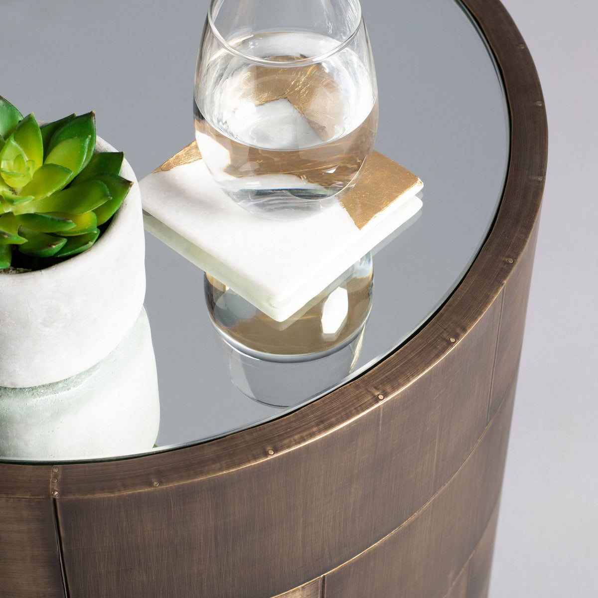Brass Round Side Table T146