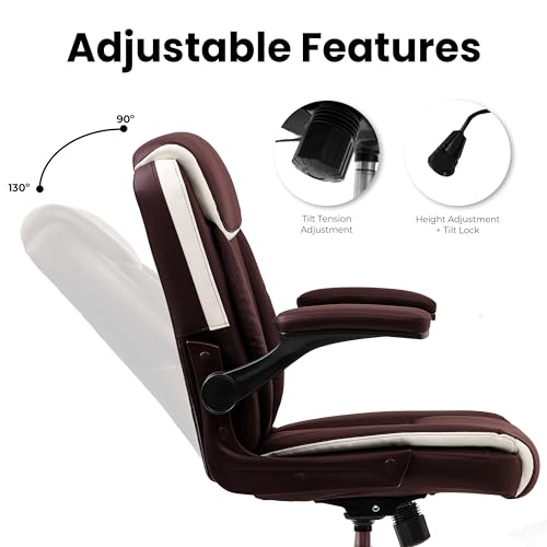 White Ergonomic Mid-Back Leather Office Chair A527