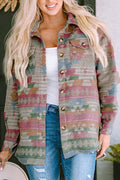 Color Block Contrast Turndown Collar Outerwear I203935