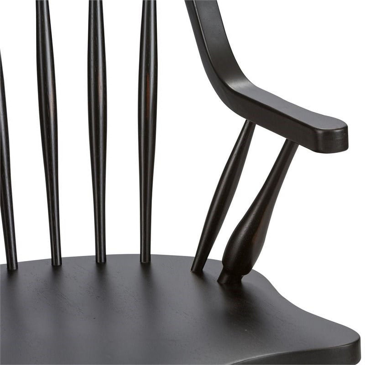 2 Piece Black Wood Dining Arm Chair Set F27830