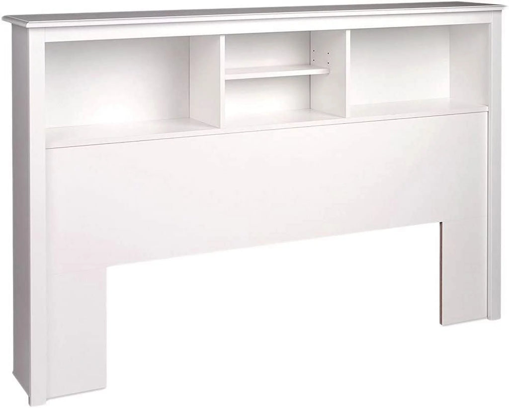 White Full/Queen Headboard with 3 Compartments N1508