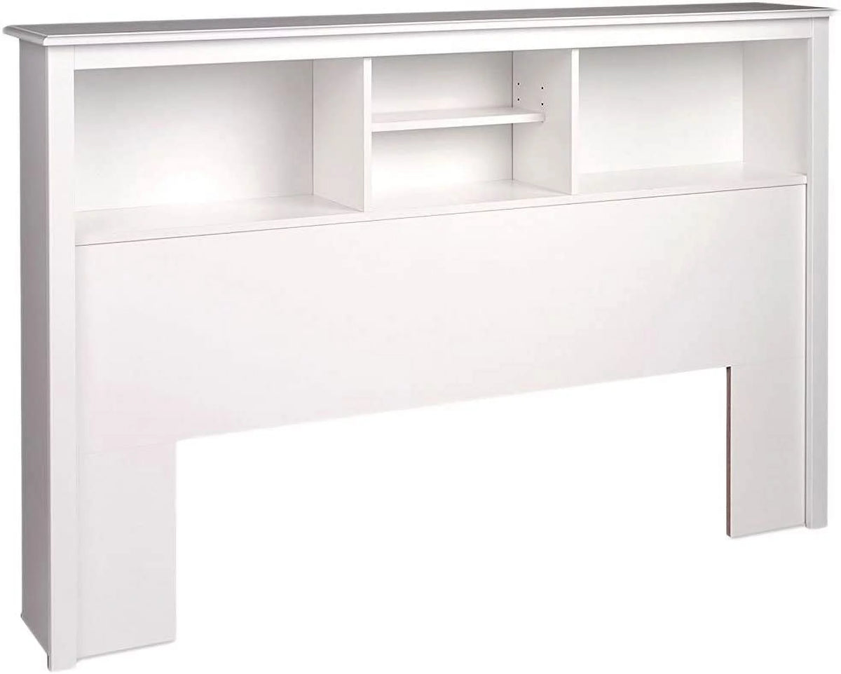 White Full/Queen Headboard with 3 Compartments N1508