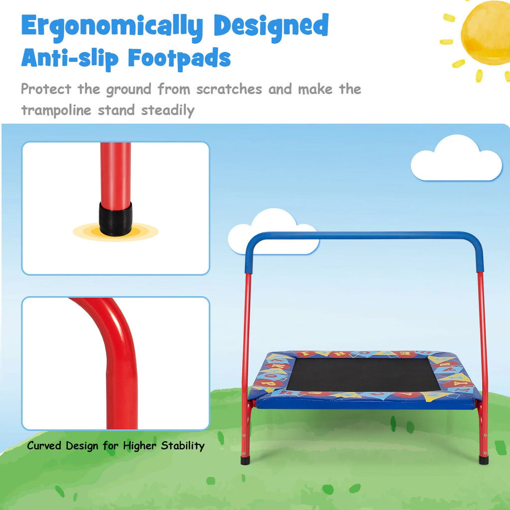 36'' Kids Square Trampoline with Foam Handrail P37783