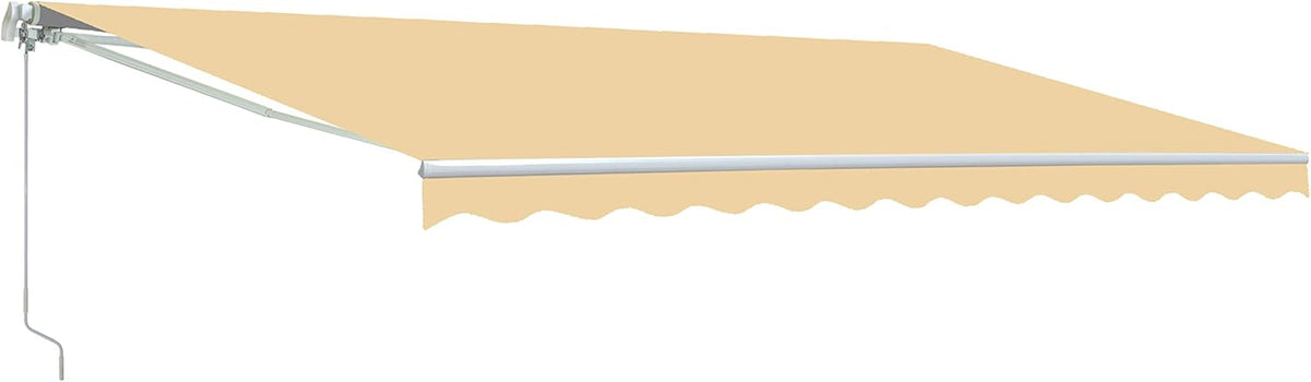 Motorized Retractable Patio Awning with Polyester Canopy C979342