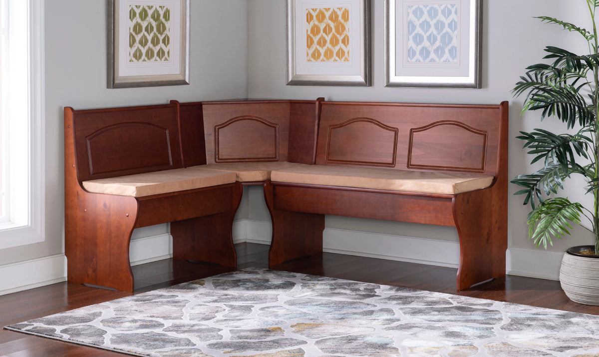 Beige Microfiber Corner Dining Nook Cushion Set E24157
