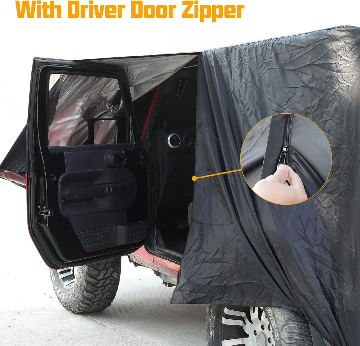 2 Door Full Car Cover with Driver Door Zipper I75010